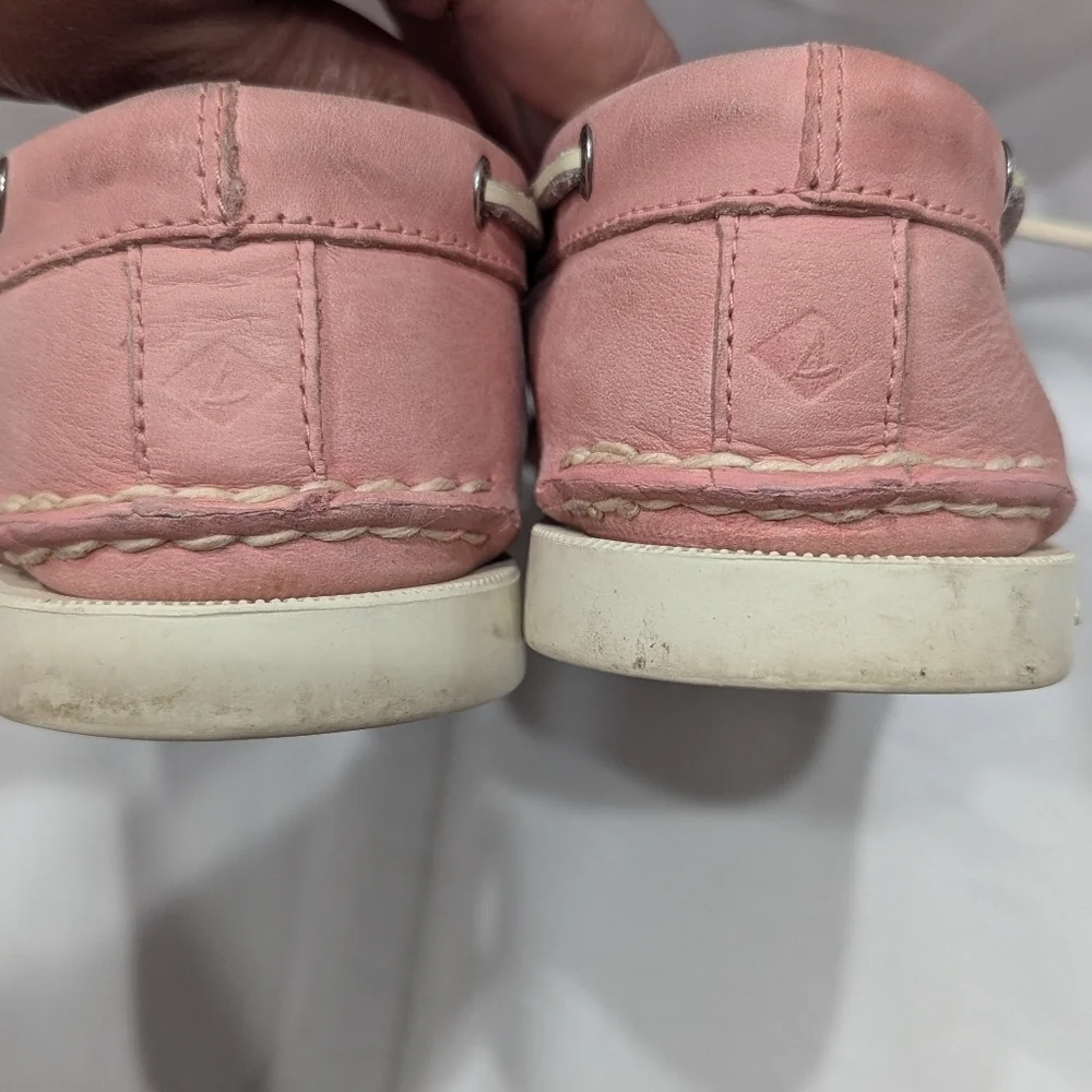 Sperry Top Sider Pink Leather Lace up Boat Deck Shoes Preppy Women’s Size 9 - Picture 6 of 9